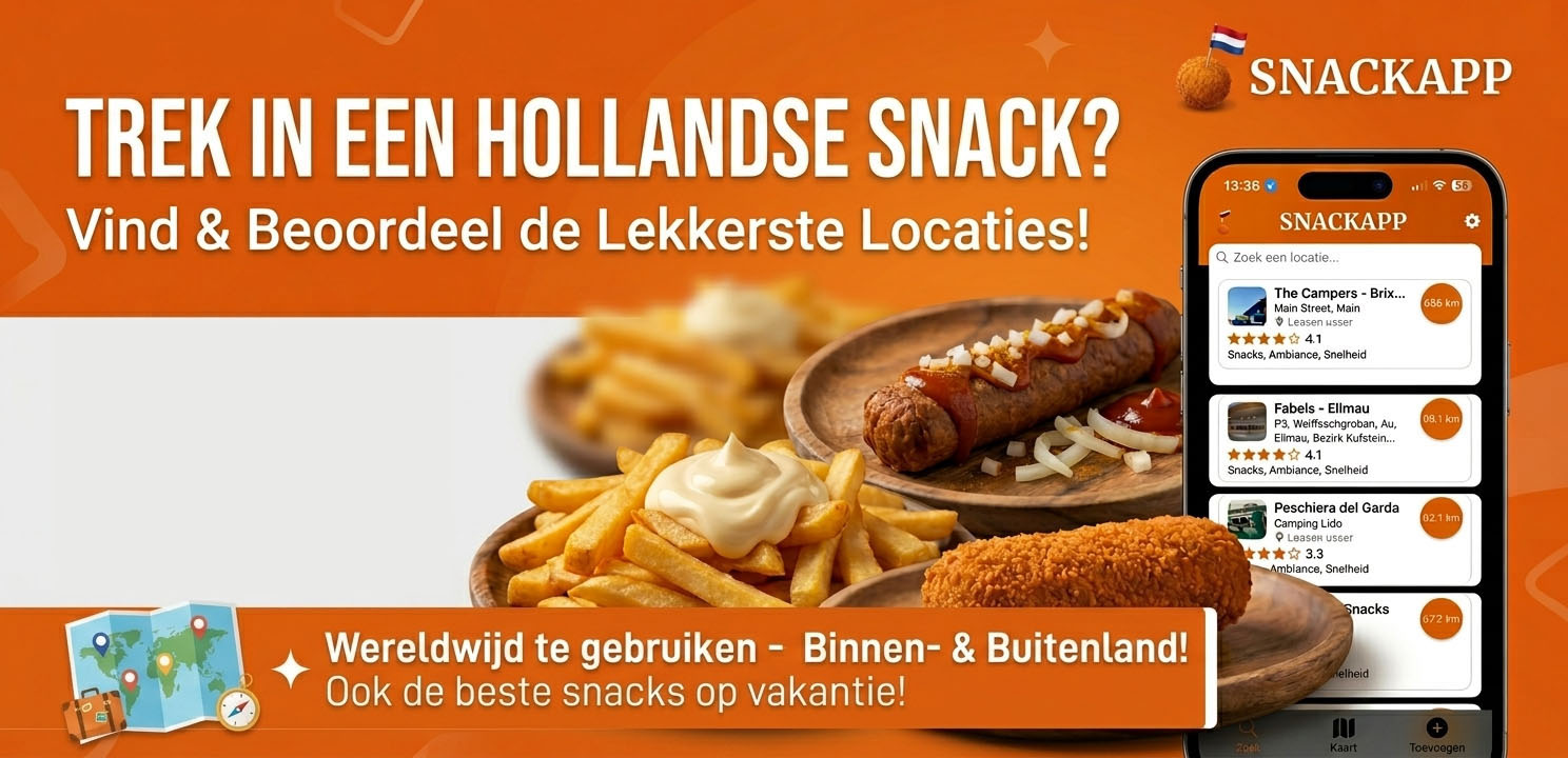 SnackApp - Trek in een Hollandse Snack? Vind en beoordeel de lekkerste locaties!